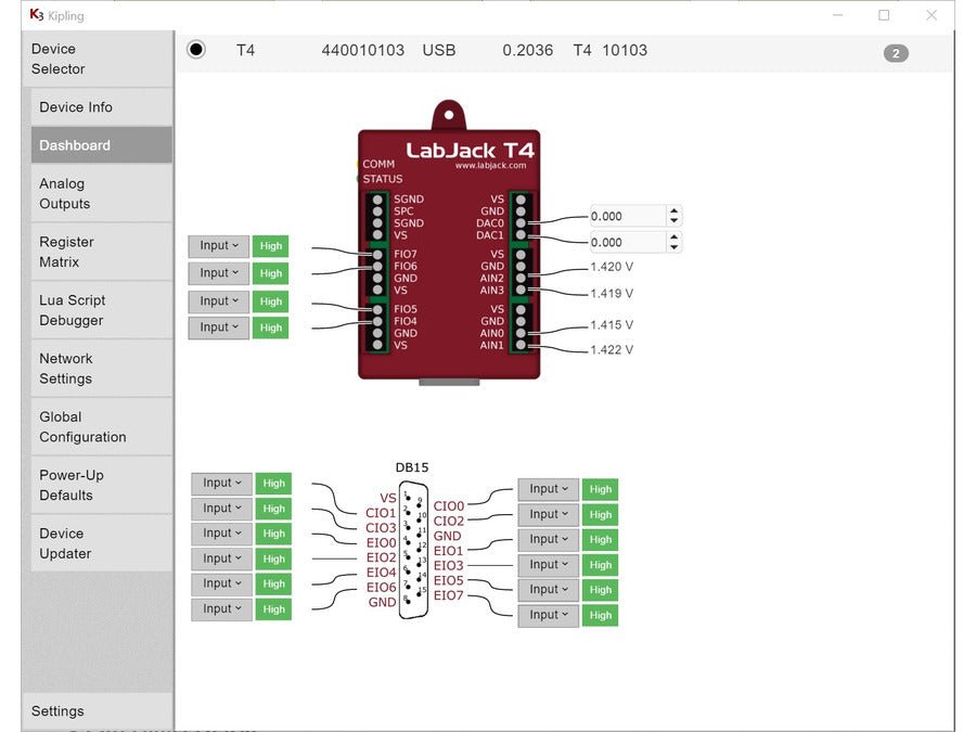 LabJack T4 | Low‑Cost USB/Ethernet Multifunction DAQ